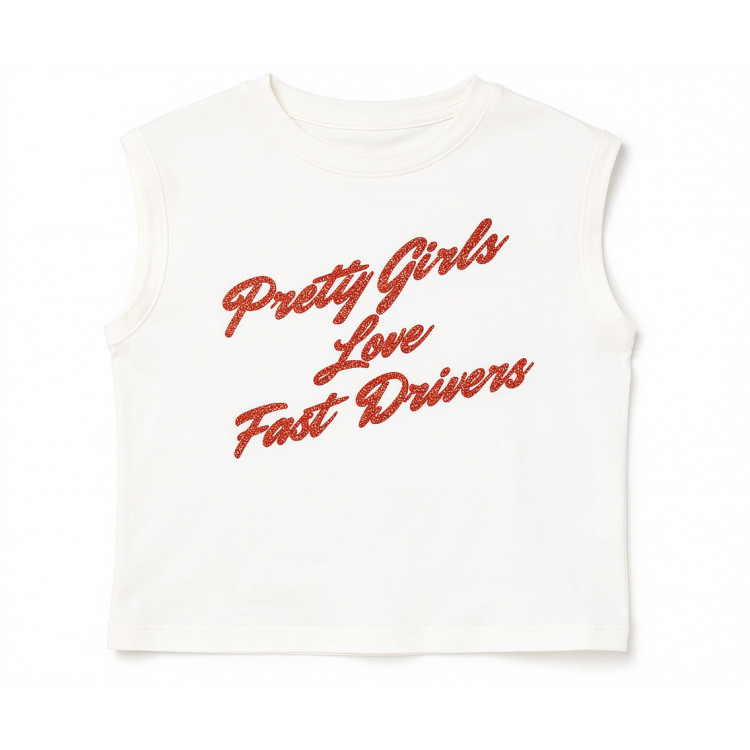 T-shirt Crop sans manche Femme Pretty Girls love Fast Drivers